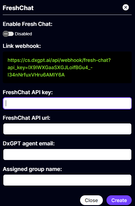 Freshchat integration